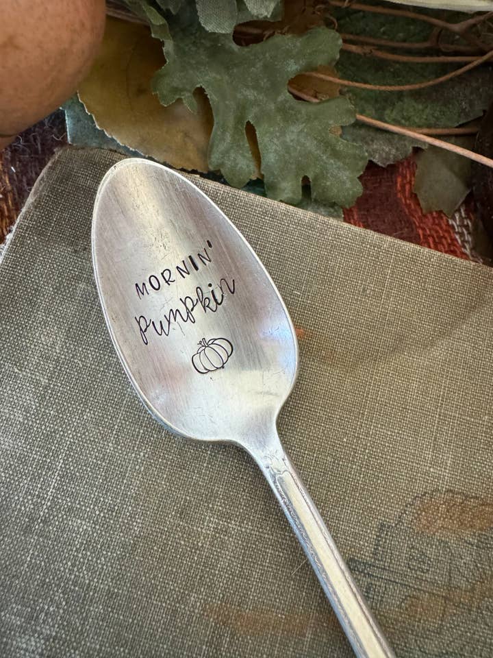 Mornin Pumpkin Vintage Spoon for wholesale by The Sassy Barn