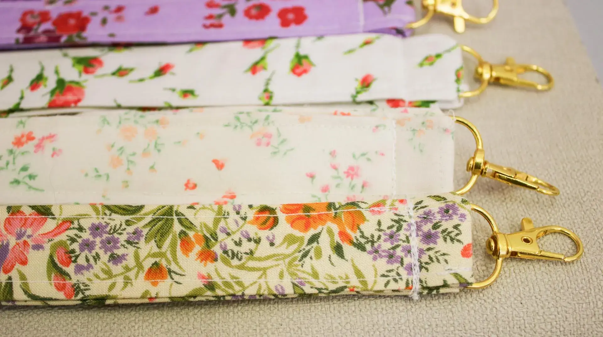 Wildestdreams.flowers – wholesale Lanyard – Women’s – Handmade Fabric Lanyard Wristlet Boho Key Fob Gold Clasp1