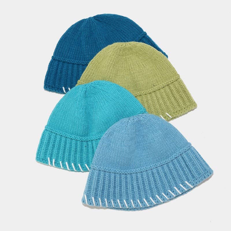 Dipped Shop - Wholesale Vissershoedje - Dames - Vintage gebreide emmerhoed in effen kleur DPKB033915