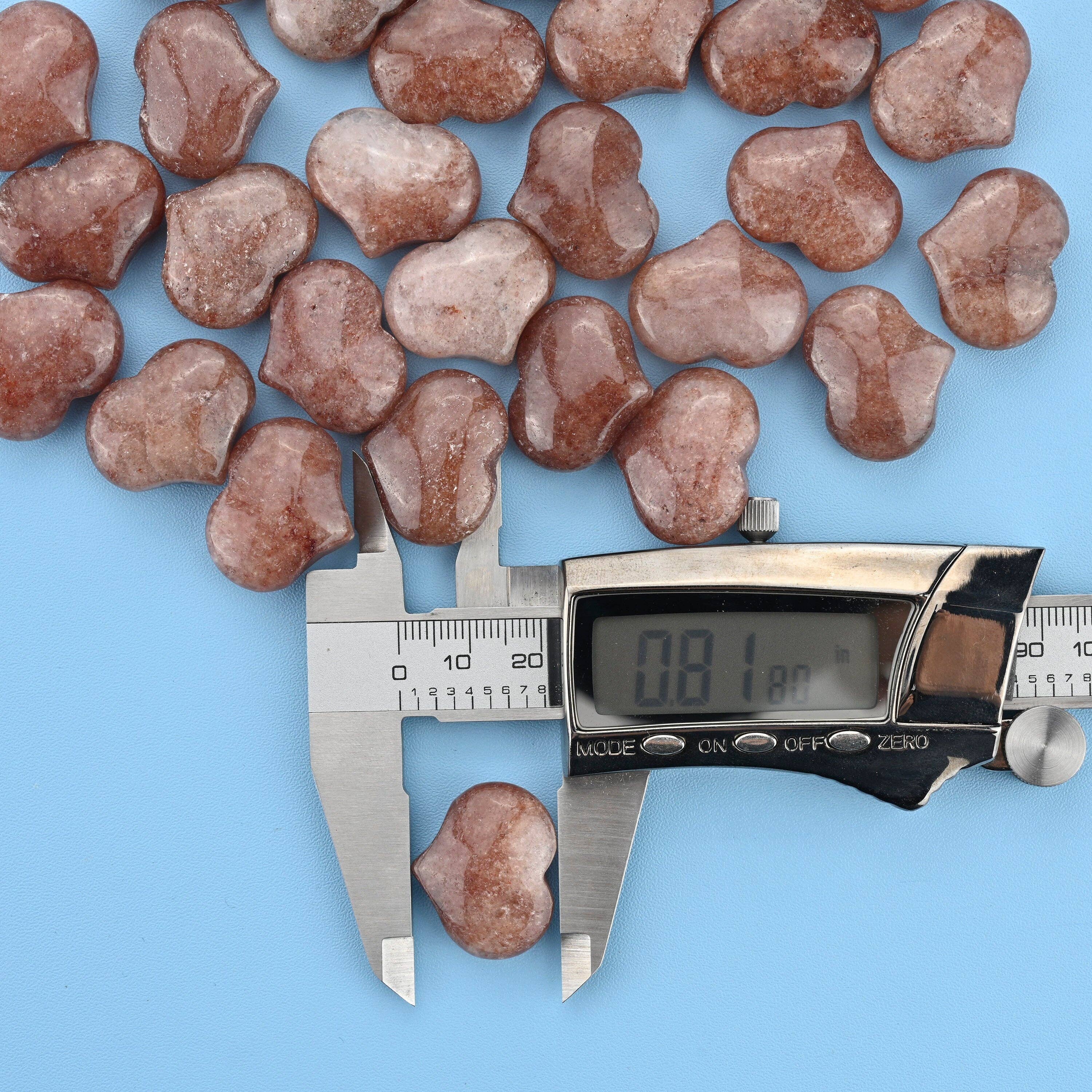 ilovebeadsusa - Vente Pierre et cristal de spiritualité - Pierre précieuse en forme de cœur gonflé sculptée en quartz fraise de 25 x 20 mm7