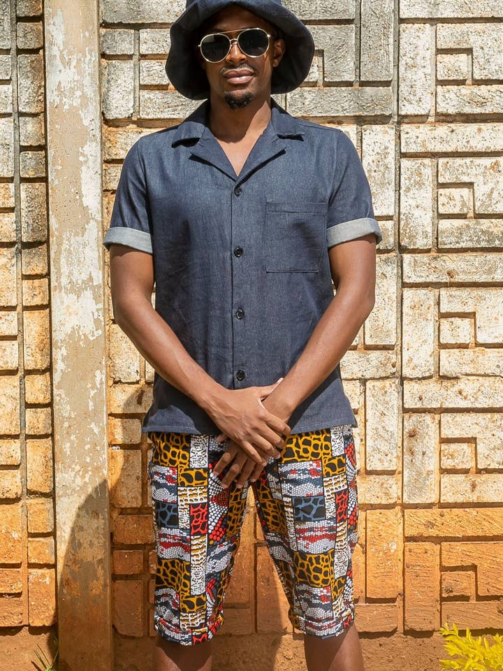 Sam Shorts in Animal Mesh for wholesale by Mayamiko