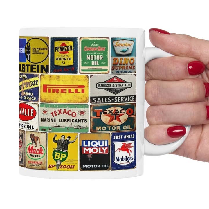 Mug Mécanicien Pneu Huile Moteur | Céramique | Capacité de 11oz pour la vente par Miss Crabtree