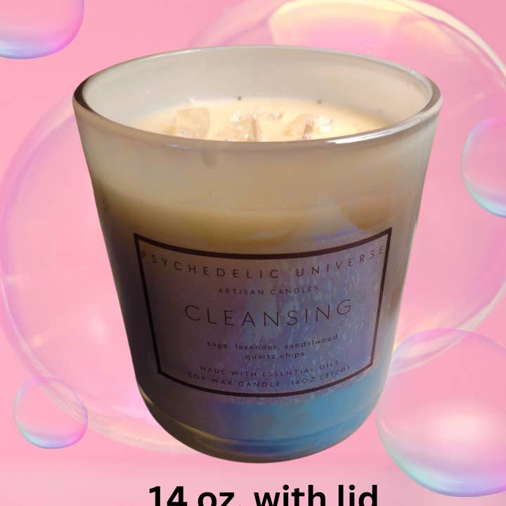 RENGÖRING 14 oz. kristall soja ljus för wholesale av Psychedelic Universe