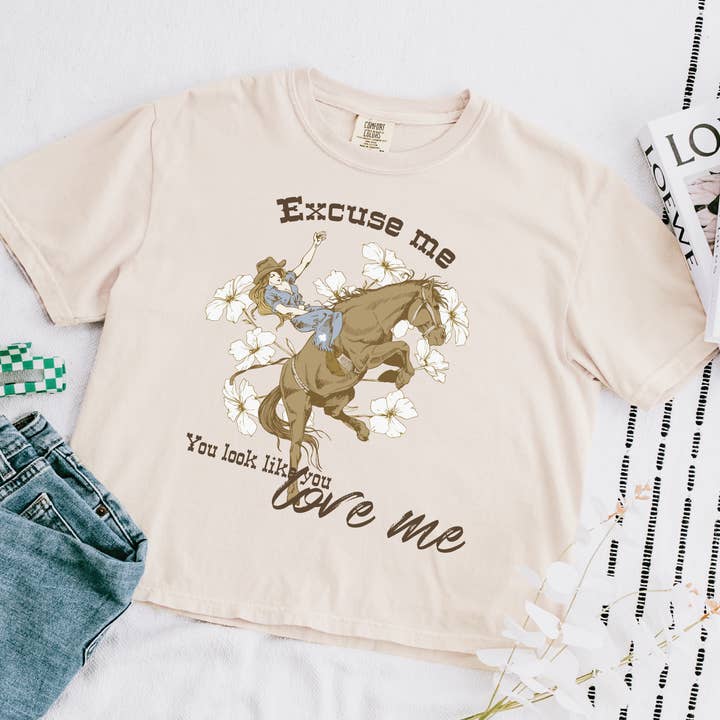 🤠 “Excuse Me, You Look Like You Love Me” Rodeo Graphic Tee for wholesale by Homeward Threads