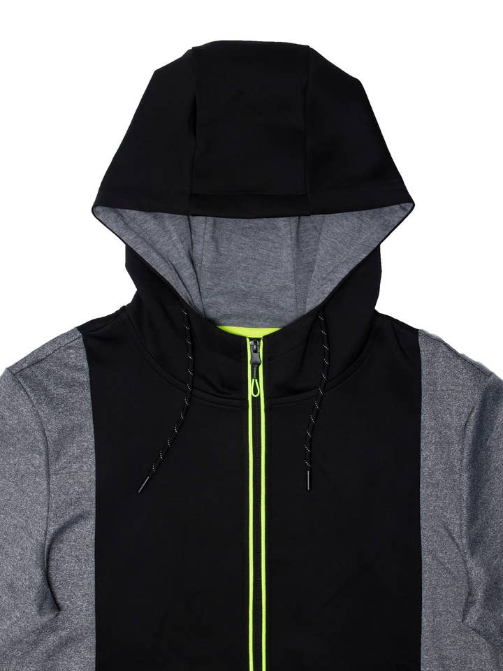 XMFH-31028 X Ray Sport Zip Up Colorblock Hoodie for wholesale by X-Ray Jeans