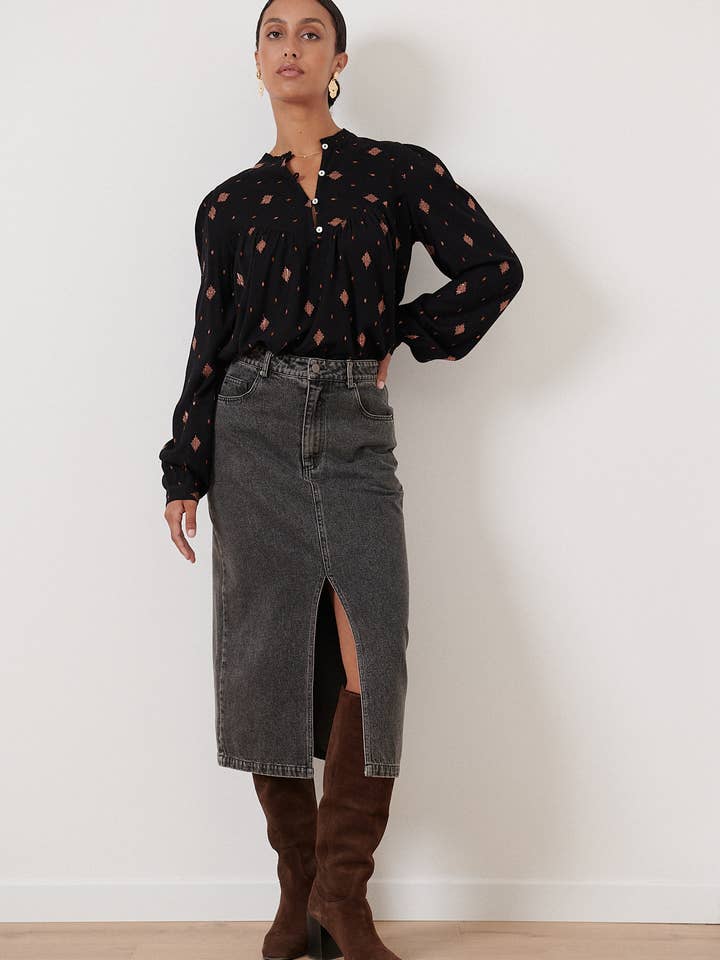 Garance Paris - Wholesale Blouse - Women's - Embroidered feather blouse - PERLE