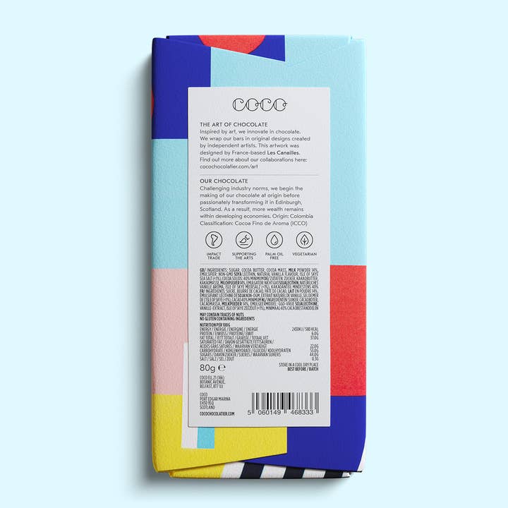 COCO Chocolatier - Wholesale Chocolate Bar - Isle of Skye Sea Salt Milk Chocolate Bar (Pack of 12)