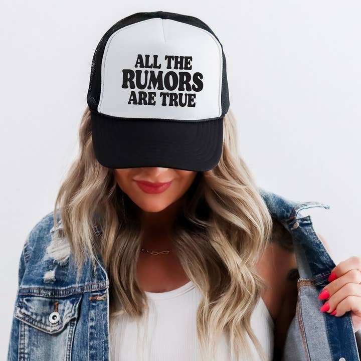 Keep it Gypsy - Wholesale Trucker Hat - Women's - All the Rumors are True TRUCKER CAP BLKWHT0