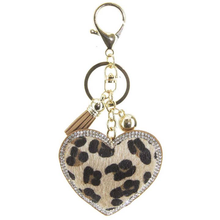 - PORTACHIAVI CON NAPPA A CUORE LEOPARDATO CON STRASS KC444X-208 in vendita all'ingrosso su Faire