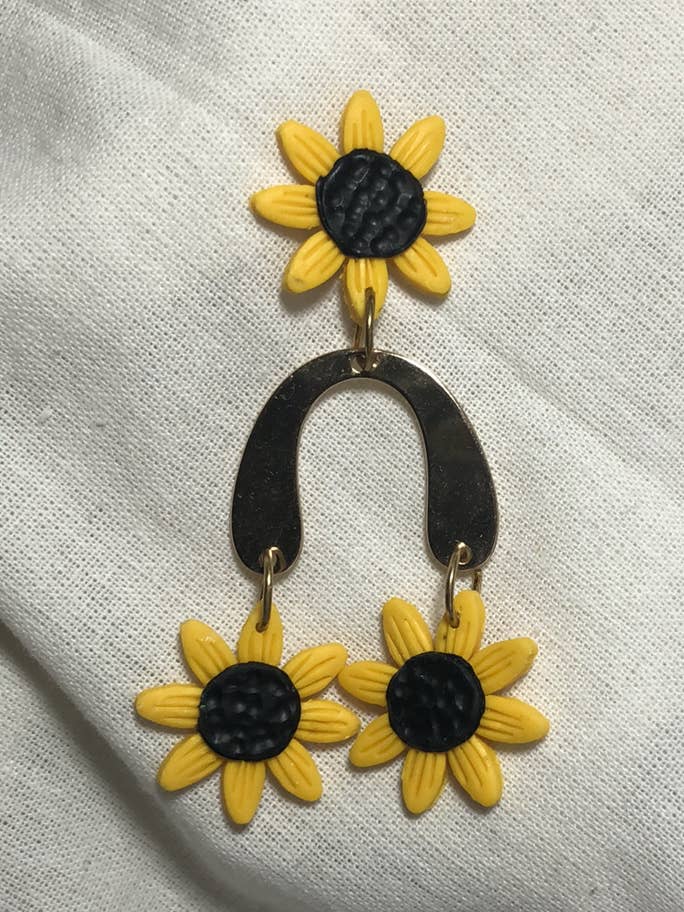 Sunflower arch dangles for wholesale by Curlyygurljewels