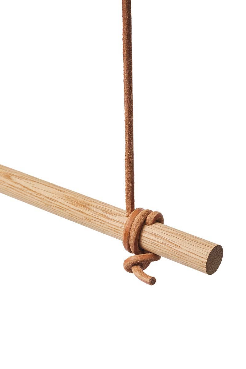 MOUD Home – Cabide por atacado – Barra para roupas de carvalho com couro natural - 100 cm4