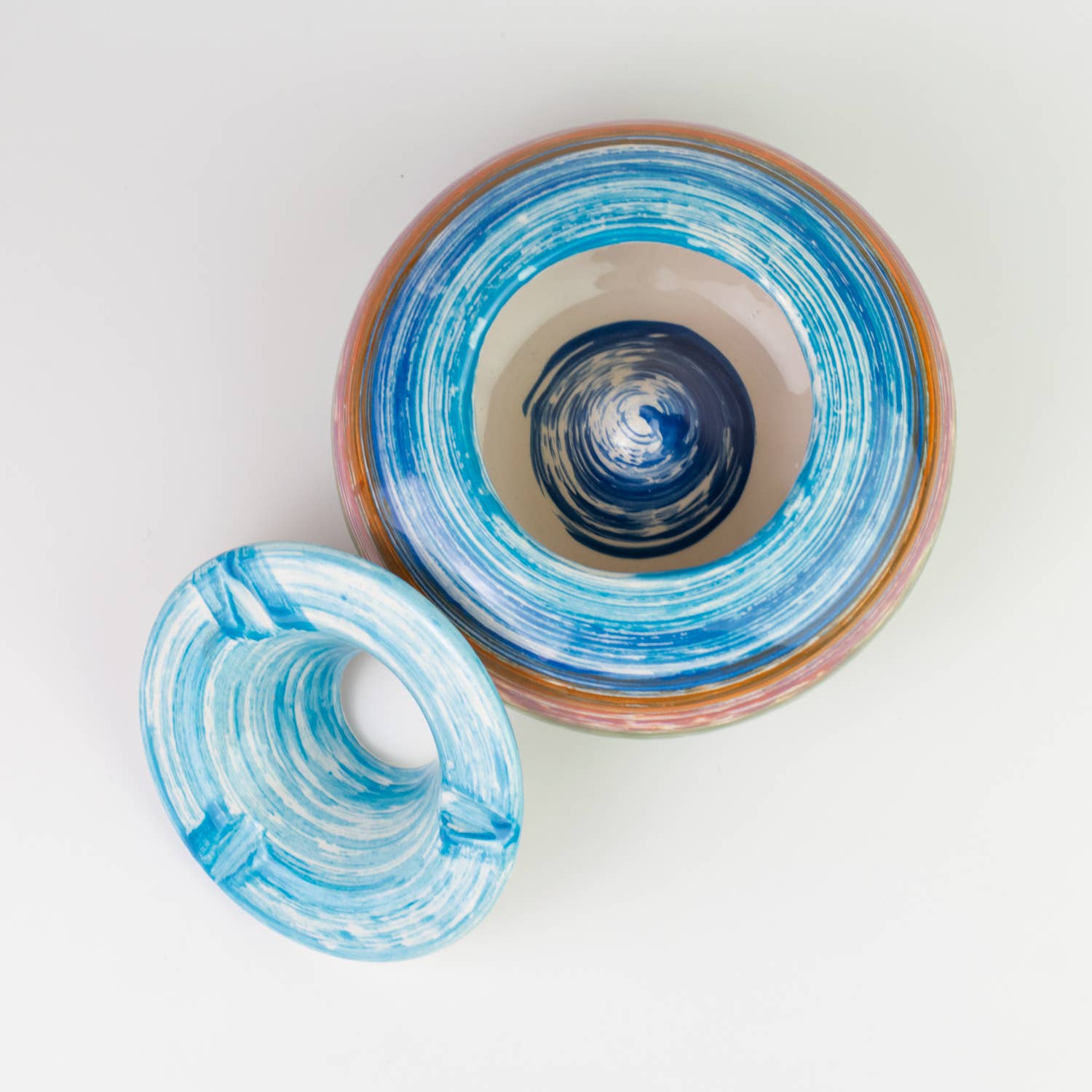 Alfar Tierra Cocida - Wholesale Ashtray - Boho Single Style Large Ceramic Ashtray/Multicolor SOL2