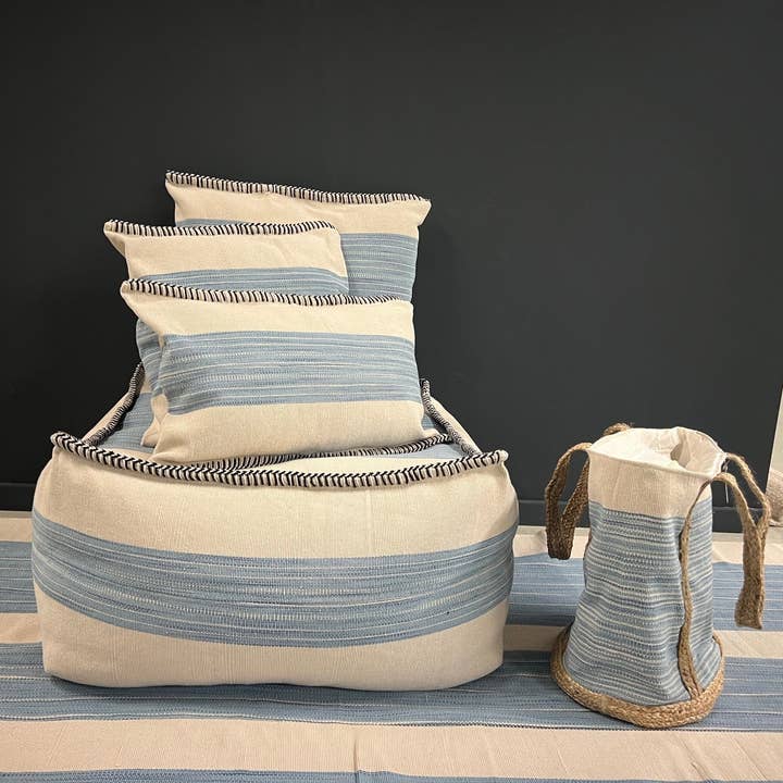 Cushion Azure - Blue Cream for wholesale by Carpet Scene