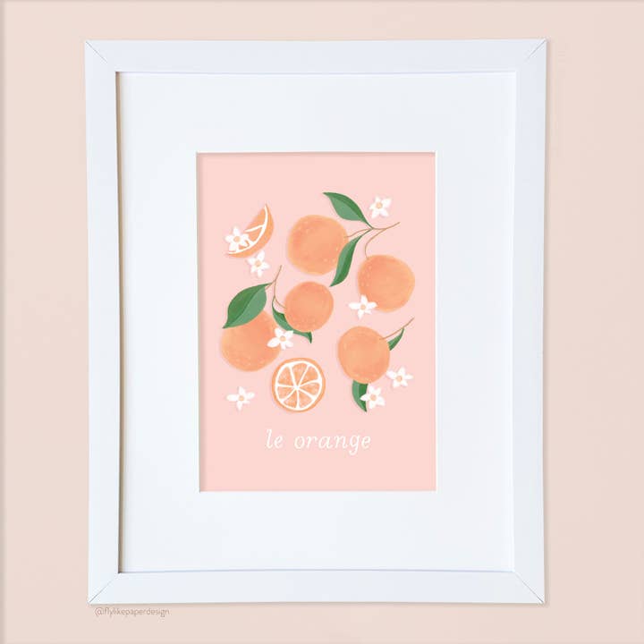 Oranges Print for wholesale by Fly Like Paper Design