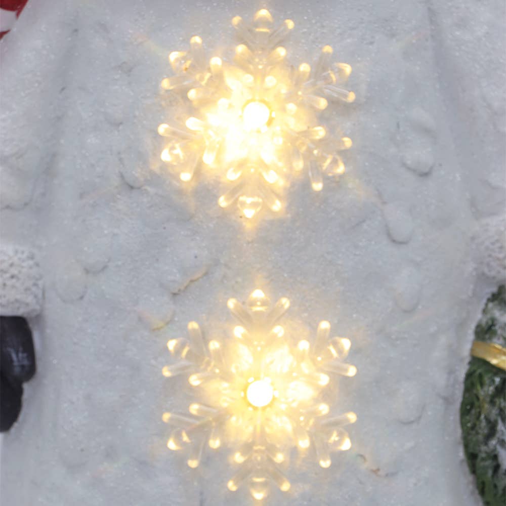 Abble - Vente Décoration de Noël - Abble Sculpture de Bonhomme de Neige de Noël Pré-Éclairée en Résine5