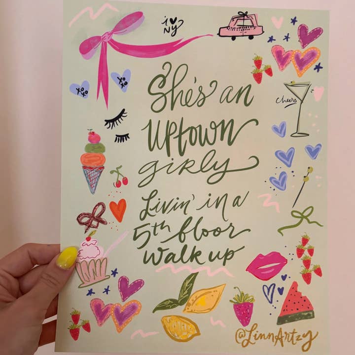 Uptown Girl Fifth floor - Impressão Artística LinnaTzy (verde) por atacado de LinnArtzy