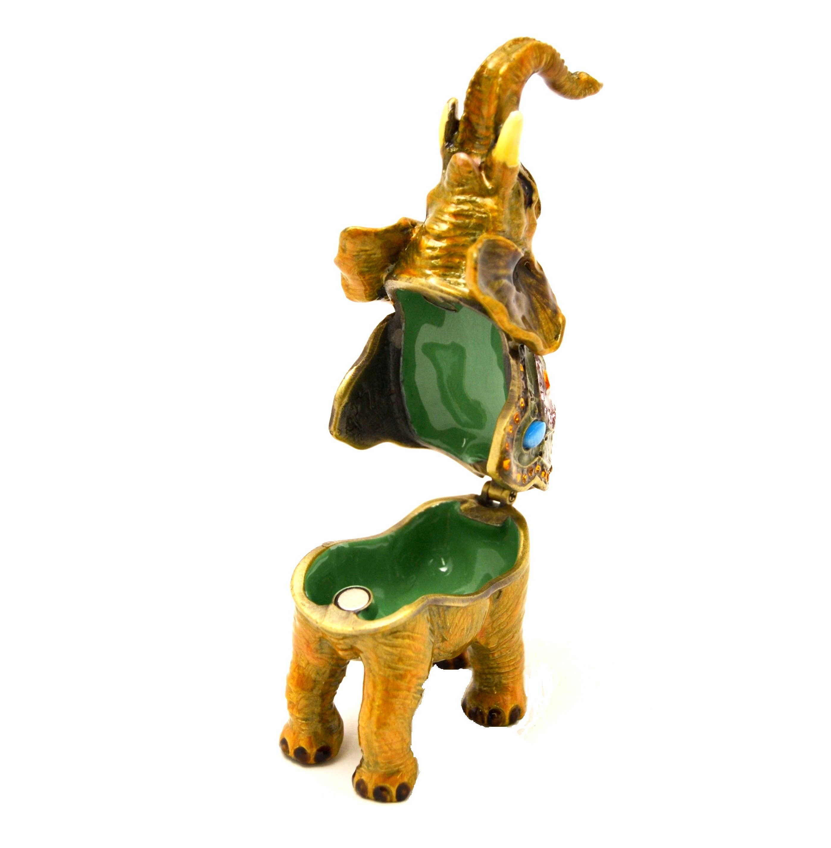 Ciel Collectables - Wholesale Jewelry Box/Organizer - Bejeweled Elephant Trinket Box. Hand Made With Swarovski12