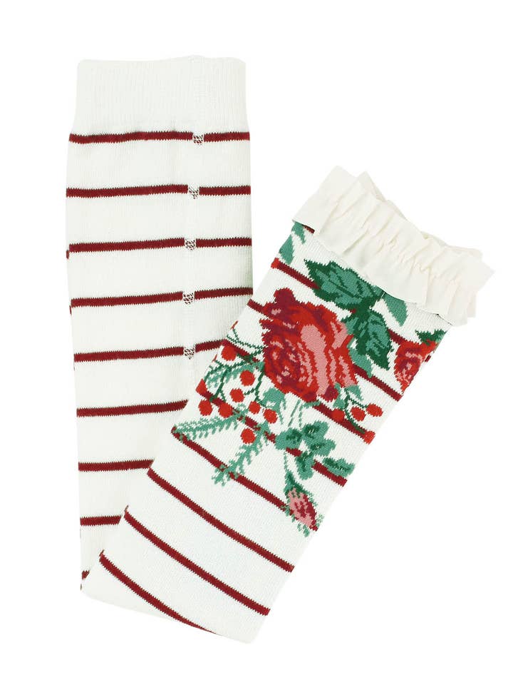 Rouge Collants sans pieds à volants à motif rayé Rosewood pour filles en vente sur Faire