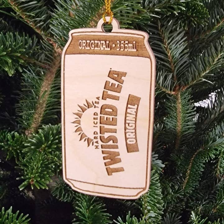 Wooden Ornament - Twisted Tea - Laser Cut for wholesale by LeRoy Woodworks