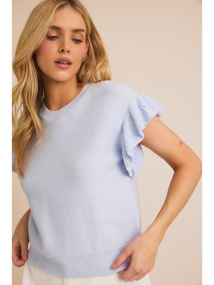 GILLI - Vente Haut en maille – femme - HAUT EN MAILLE À MANCHES VOLANTÉES