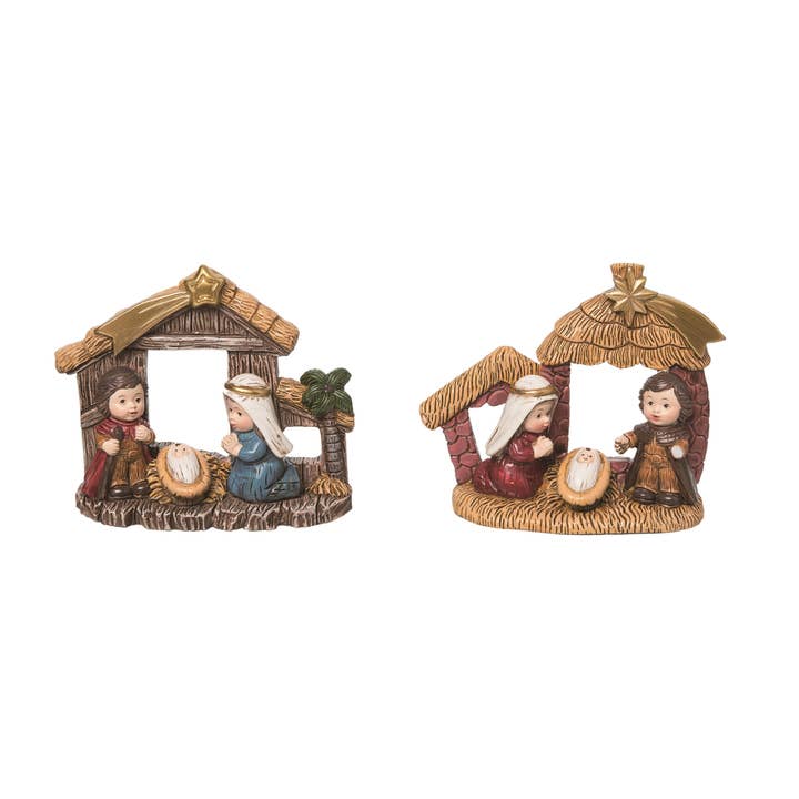 Transpac - Wholesale Nativity Scene Decor - Christmas Resin Nativity Decor Set of 2