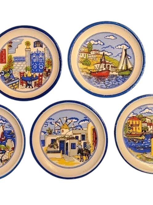 Handmade Ceramic Plate Magnets - Authentically Greek for wholesale by 2 Greeks Inc