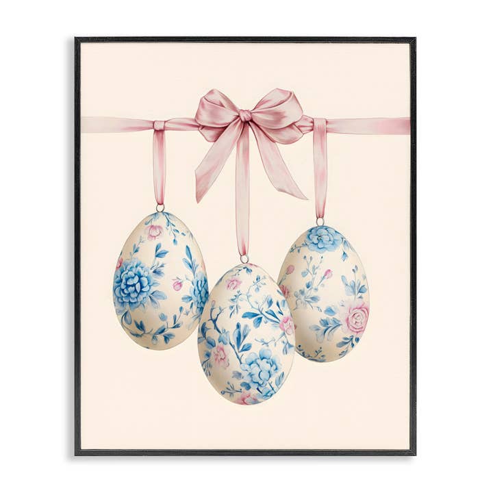 Floral Coquette Easter Eggs - Framed Wall Art for wholesale by Stupell Industries