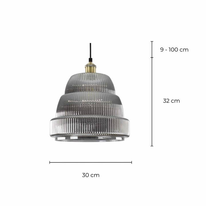 C-Création - Wholesale Kroonluchter/hangend licht - Gekleurd geribbeld glazen hanglamp Chani3