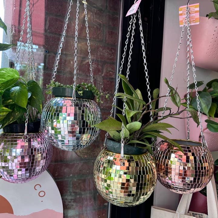 Golden Hour Gift Co - Wholesale Hanging Planter - 6" Disco Ball Planter