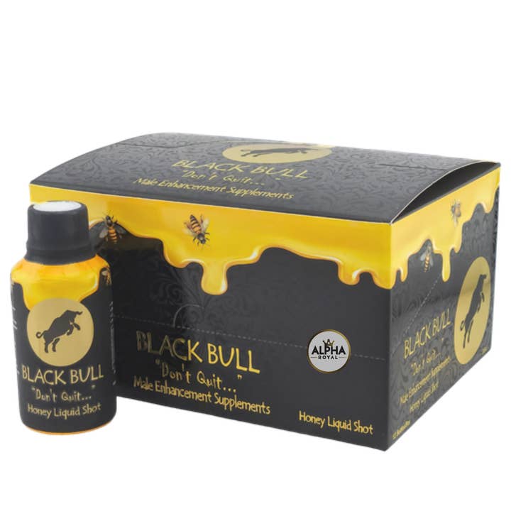 Alpha - Wholesale Honey - Black Bull Honey Shots 2oz Each - 12 Bottles | Premium Honey