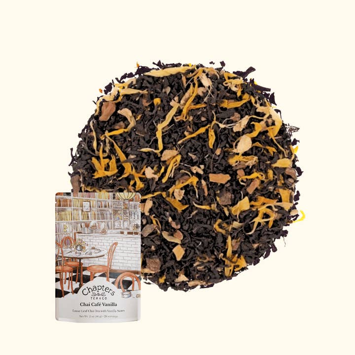 Chai Café Vanilla (Creamy Vanilla Chai Black Tea) 2oz for wholesale by Chapters Tea & Company