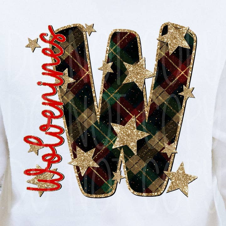 Wolverines Christmas Plaid Mascot DTF Transfer | Trendy School Spirit DTF Transfer | High Quality Image Transfers | Ready to Press | Instant Peel for wholesale by Red Dirt Transfers
