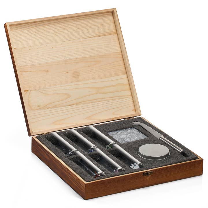 The Wine Savant / Khen Glassware - Wholesale Shot Glass - Tequila Shot Glass & Salt Gift Set- 6 Shot Glasses, Knife