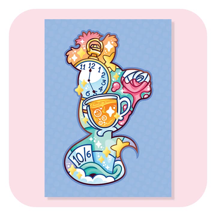 Magical Silhouettes Cheshire Cat A4 Print for wholesale by Gilles Bone Illustrations