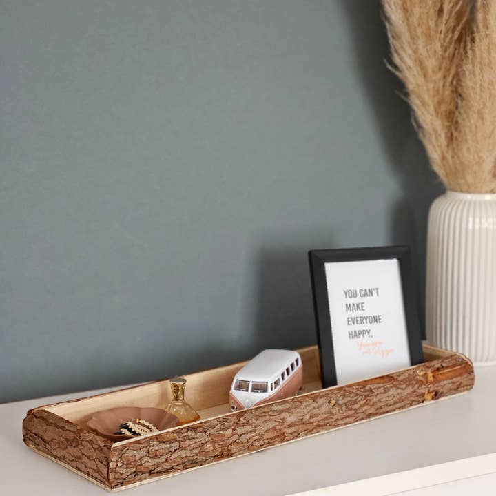 Meinposten – wholesale Decorative tray – Tray Wood Natural Tree Bark Decorative Board Wooden Tray Bowl Serving Board Oblong