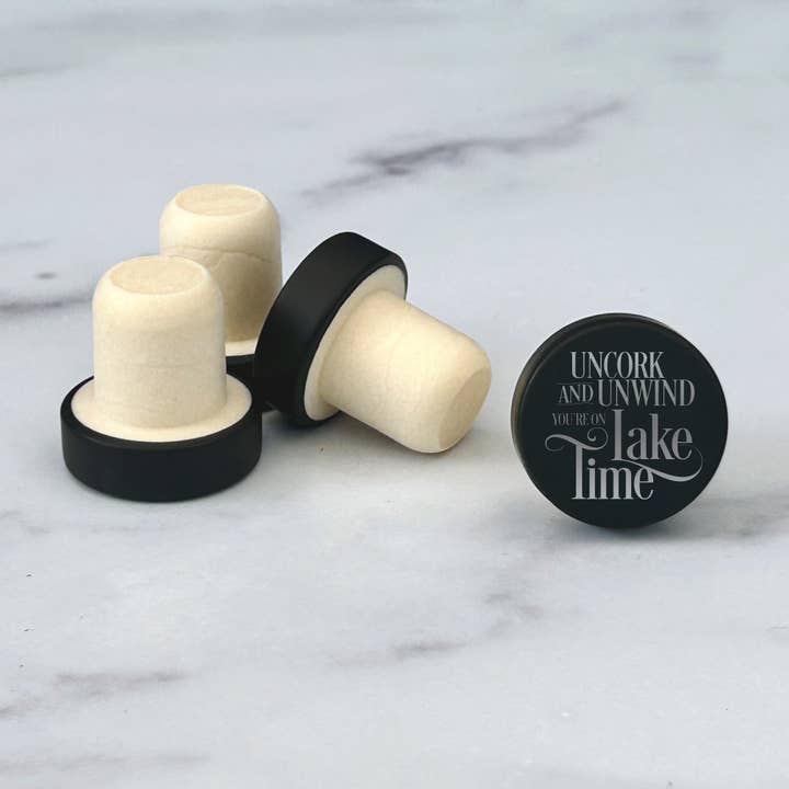 The Lillie Pad - Wholesale Wine Stopper - Engraved Lake Wine Bottle Stoppers - Pack of 4 Toppers3