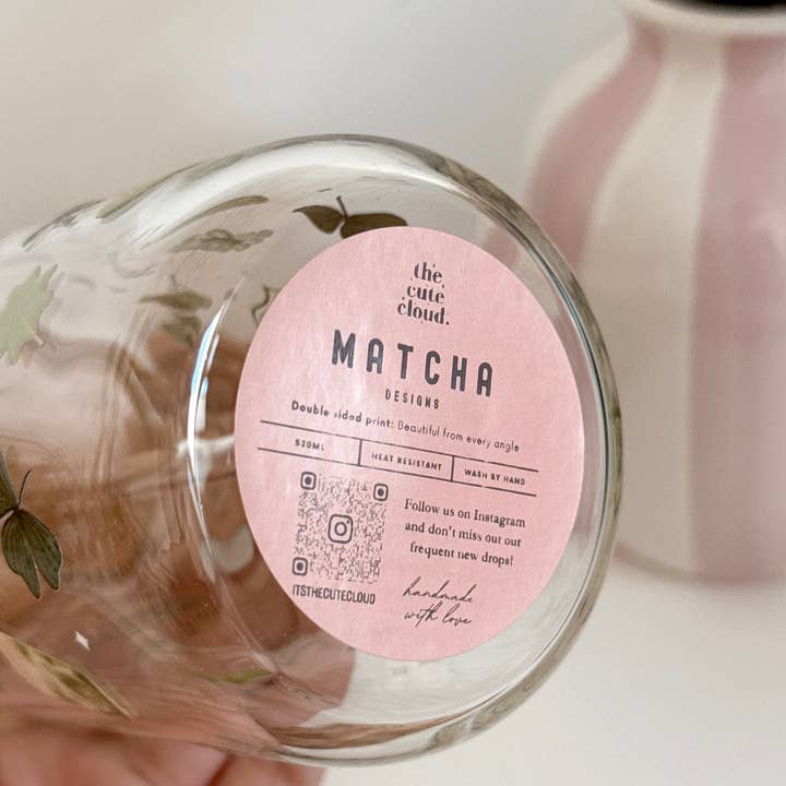 the cute cloud – wholesale Drinking glass/cup – Lux Matcha Babe Glass Tumbler Double Sided & Lid and Straw12