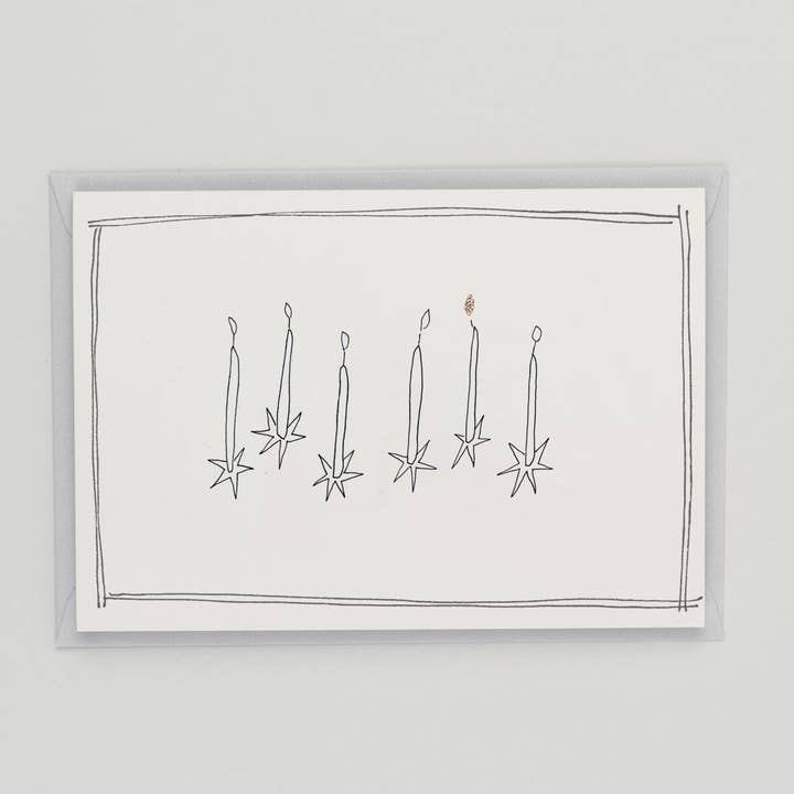 Birthday Candles - Hand Finished Card for wholesale by Katie Housley