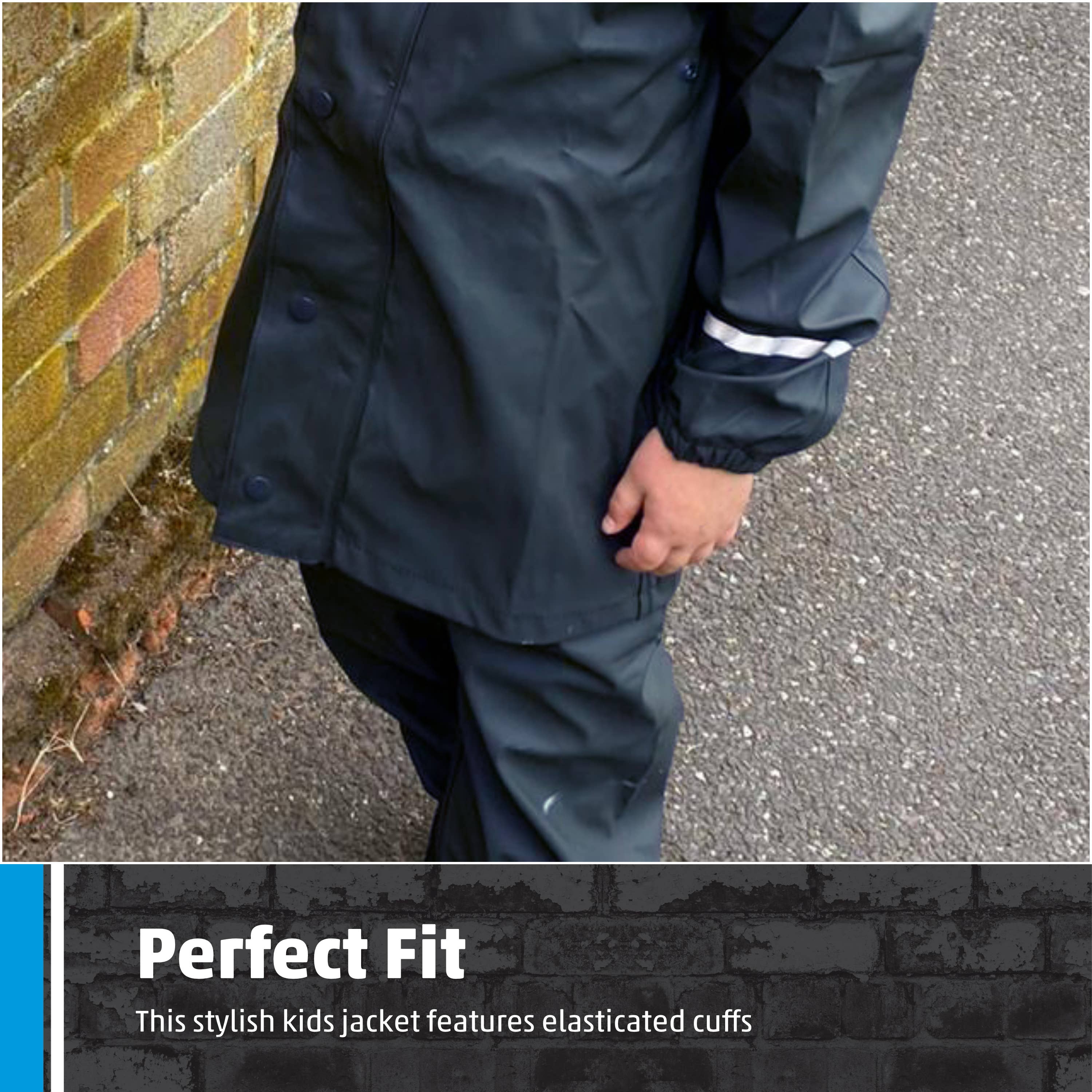 TuffStuff Workwear - Venta al por mayor Impermeable - Niños - Chaqueta Fort Splashflex, impermeable, con ribetes reflectantes7