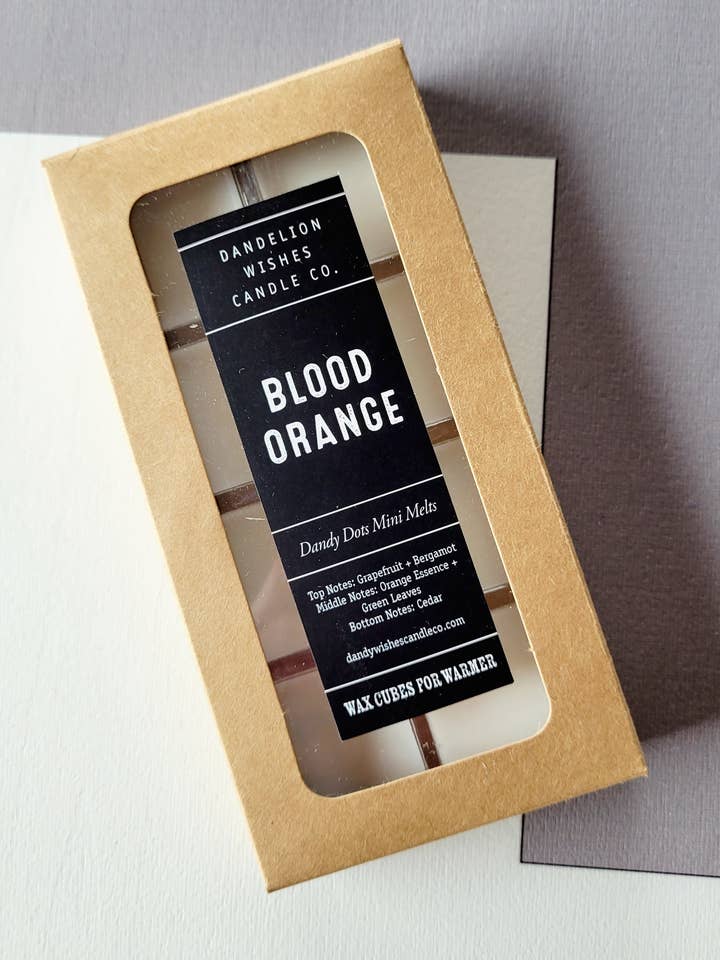 8 Cube Pure Soy Dandy Dots Mini Melts in Kraft Packaging for wholesale by Dandelion Wishes Candle Co.