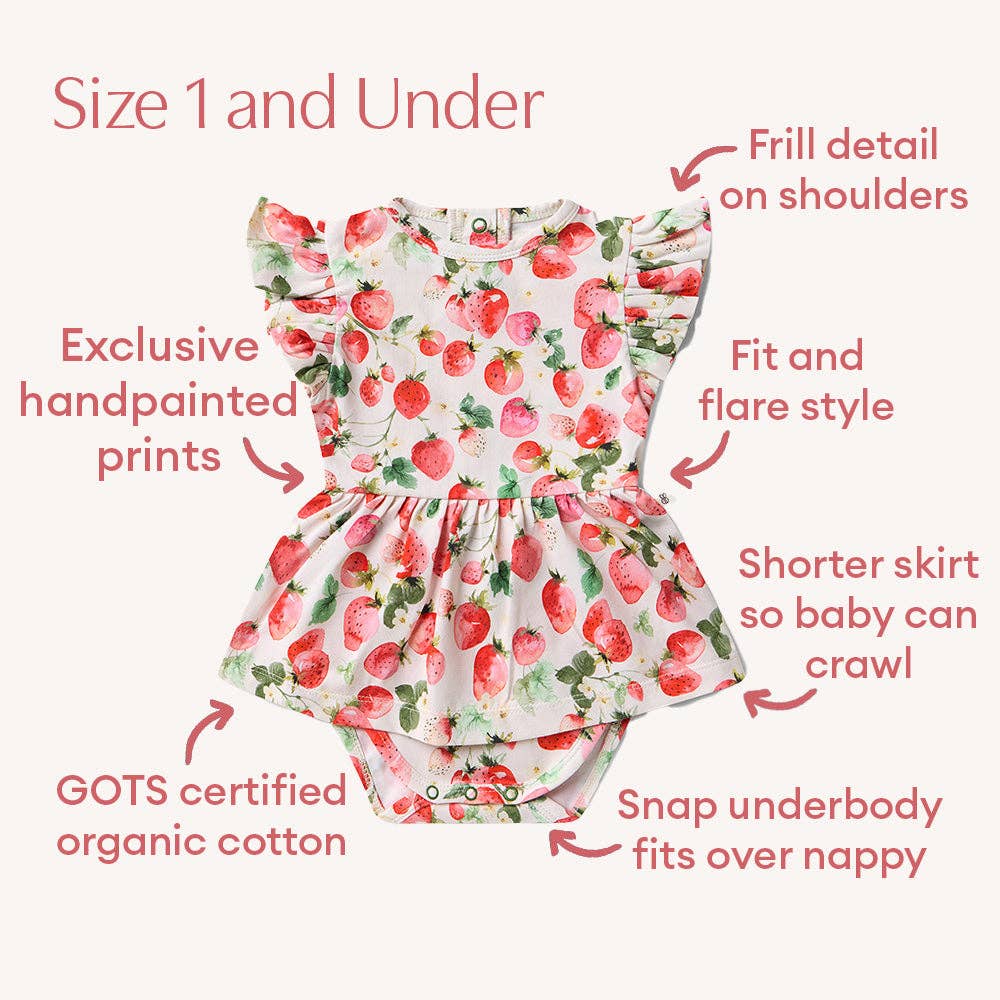 Snuggle Hunny - Wholesale Dress – Baby - Strawberry Short Sleeve Organic Dress3