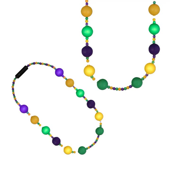 Blinkee.com, LLC - Wholesale Beaded/Pearl Necklace - Light Up Party Balls Mardi Gras Beaded Festival Necklace