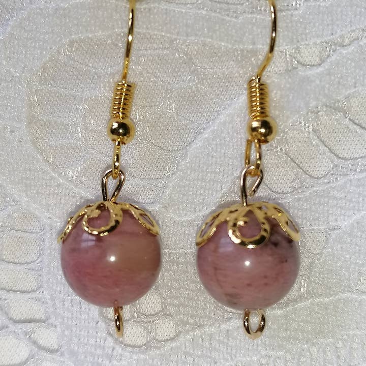 Boucles d'oreilles Rhodonite pour la vente par Blue Moon Bijoux