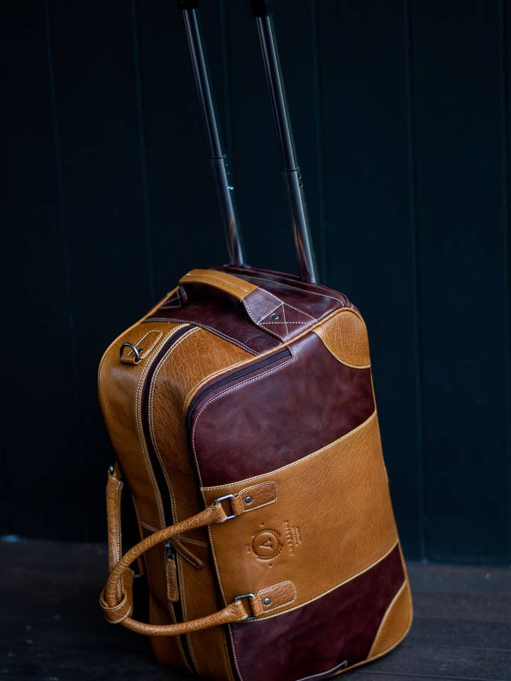 Oxford Leather Roller Overnight Bag for wholesale by Aurelius Leather