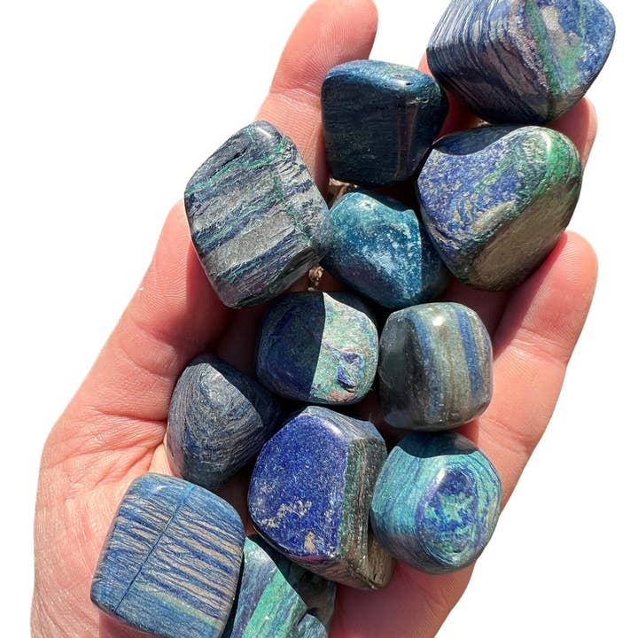 New Moon Beginnings - Wholesale Spiritual Stone/Crystal - Azurite Tumbled Stone - Polished Azurite Crystal (Matt)
