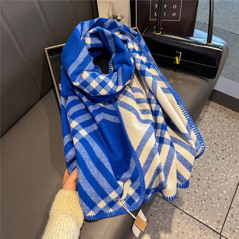 Ekartini – wholesale Halsduk - Dam – Tjock rutig kashmirsjal3