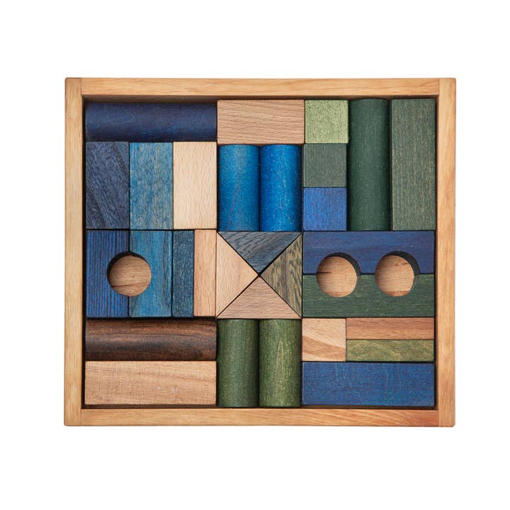 Wooden Story – Großhandel Bauklötze – Kind & Baby – Kalte Blöcke im Tablett - 30 Stk.