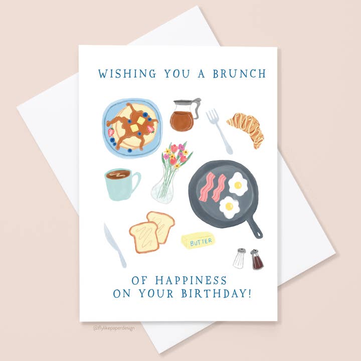 Brunch Birthday Card for wholesale by Fly Like Paper Design
