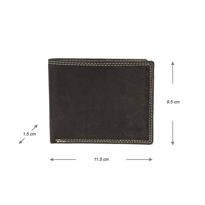 Arrigo - Wholesale Wallet - Men's - Men Billfold Wallet Buffalo Leather With Compact Model RFID6