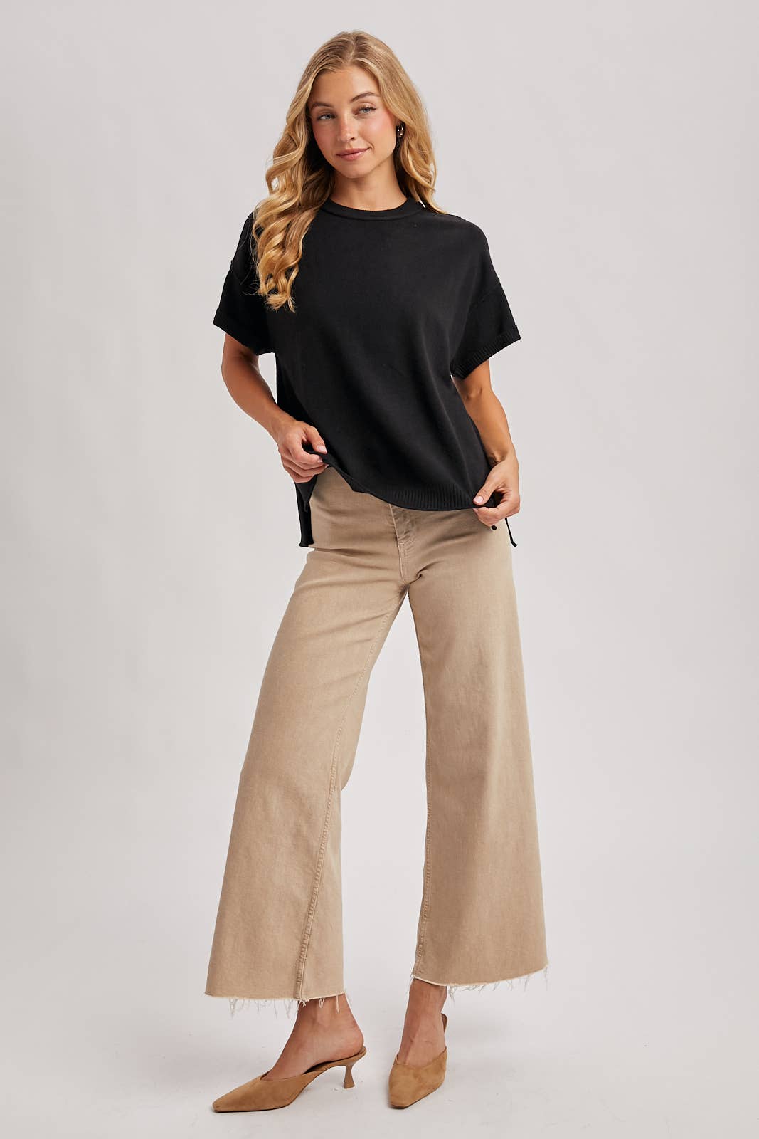 Bluivy - Venta al por mayor Jersey corto de punto - Mujer - CAMISETA DE PUNTO CON CUELLO REDONDO24